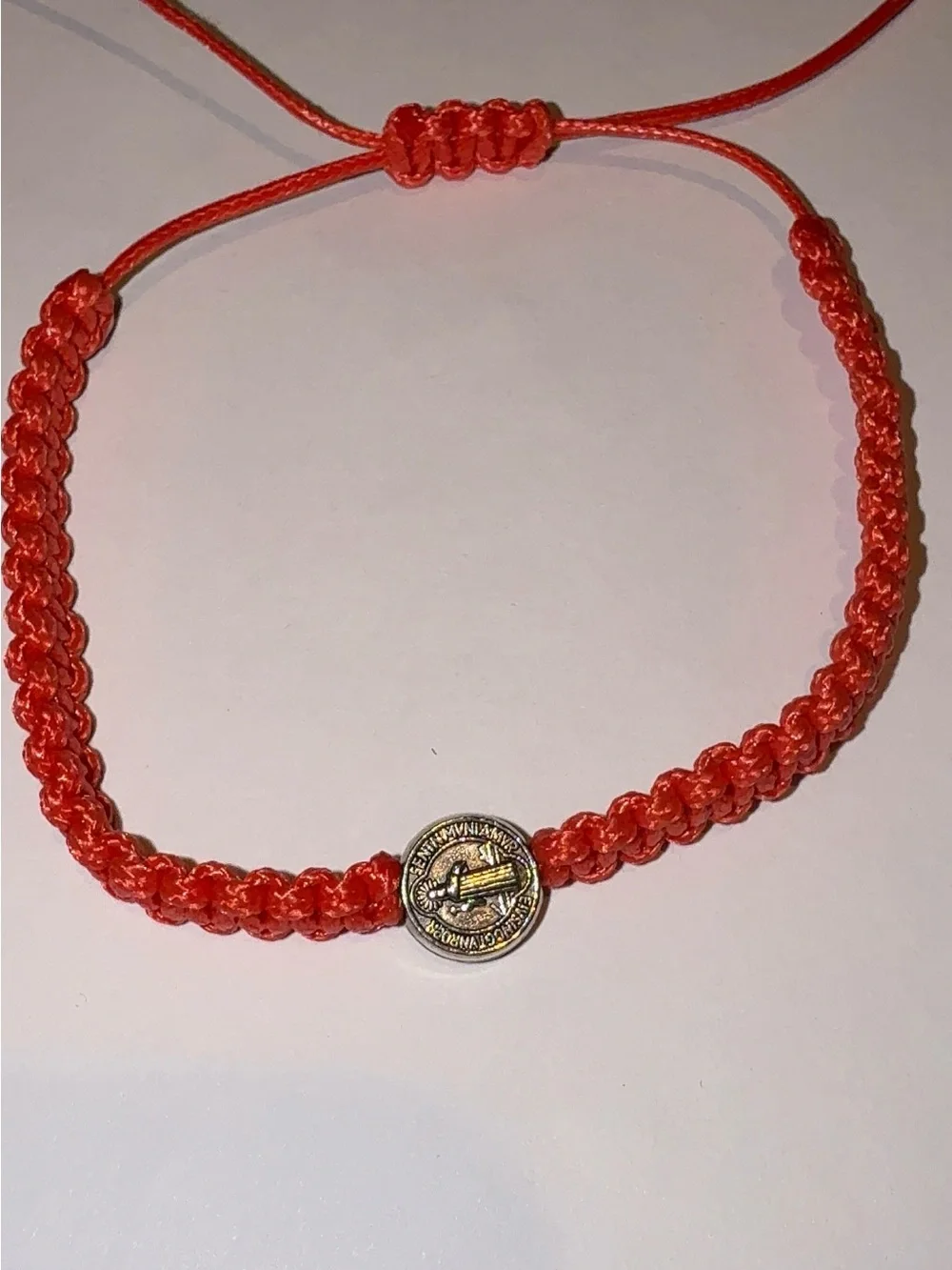 Red St. Benedict Medal Adjustable Bracelet
